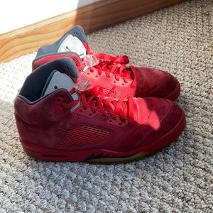2016 red suede Jordan 5s